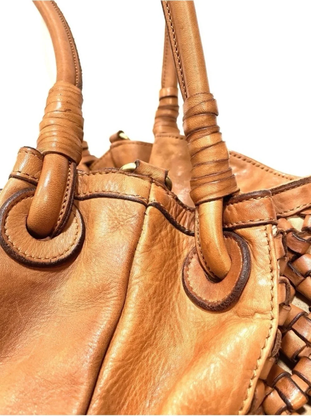 Sundance woven Italian leather bag purse - Picture 5 of 11